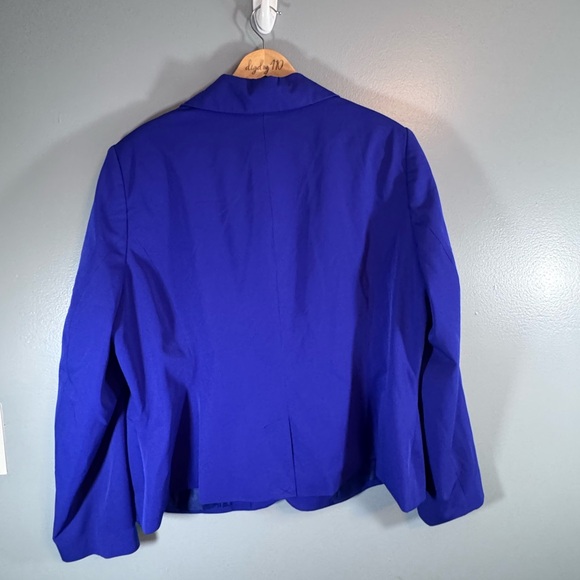 Worthington Royal Blue Blazer Women's 2X Plus Size One-Button Career Jacket - Picture 4 of 10